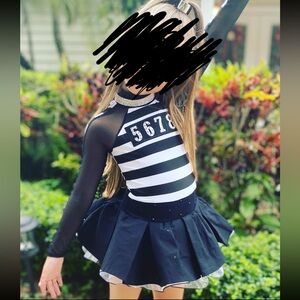 Custom made. Black and White Striped Dance Costume - wore once. Fits like a 5/6